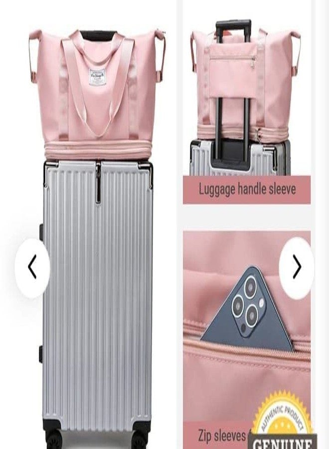 FLOBIQUE حقيبة يد قابلة للطي من فلوبيك، حقيبة سفر دافل لليوجا، للنساء والفتيات | حقيبة أمتعة خفيفة الوزن ومقاومة للماء، حقيبة حمل قابلة للطي ذات سعة كبيرة للسفر والنادي الرياضي، - Image 3